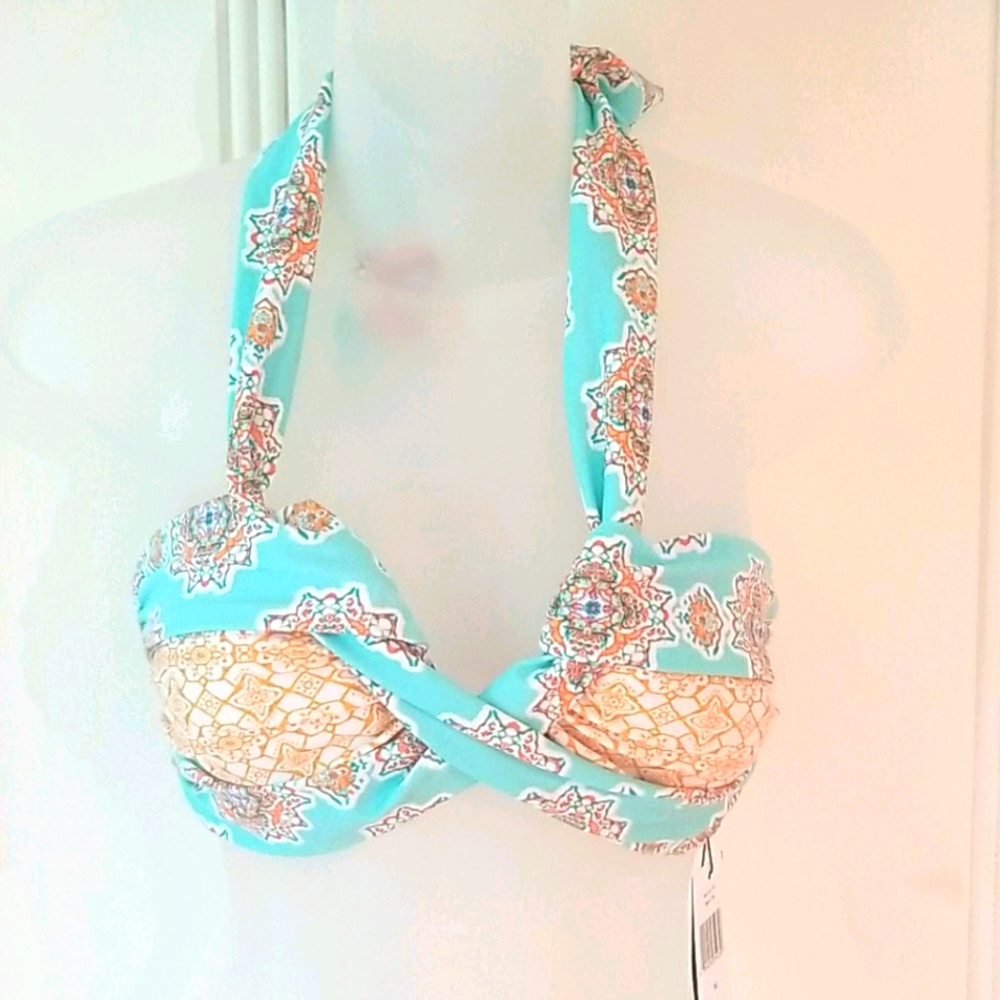 Cabana Life halter bikini top Medium NWT